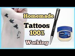 You can flex your artistic muscle and give yourself a tattoo with some simple items stashed away in your house. How To Make Tattoo At Home Using Pen Diy Tattoos Temporary Tattoos For 6 Months Youtube How To Make Tattoos At Home Diy Tattoo Diy Tattoo Temporary