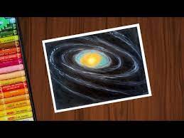Milky Way Galaxy Drawing With Oil Pastels For Beginners - Step By Step -  Youtube