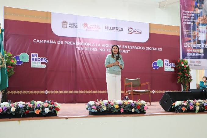 Con la campaña “En Redes, No te Enredes” se previene la violencia digital ⚪️La Secretaría de las Mujeres del Estado de México ha visitado escuelas en ocho municipios con la conferencia magistral