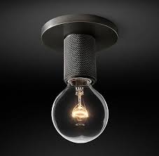 Utilitaire Socket Flushmount Restoration Hardware Lighting Basement Lighting Ceiling Lights