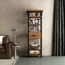 Farmhouse Freestanding Shelving In Black Natural In 2021 Desktop Shelf Open Storage Modern Aesthetics