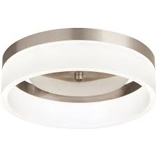Living room ceiling lights with layers, title: Home Decorators Collection 11 8 Inch Brushed Nickel Integrated Led Flushmount Light Fixtur The Home Depot Canada