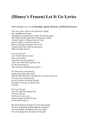 Download options download 1 file. Doc Disney S Frozen Let It Go Lyrics Dwi Saraswati Academia Edu
