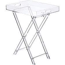 Make sure this fits by entering your model number. Amazon Com Likenow Furniture Acrylic Folding Tray Table Acrylic Side Table Acrylic End Table Clear Modern 19x13 Inch 23 Inch High Kitchen Dining