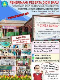 Berikut alur pmb secara langsung: Penerimaan Peserta Didik Baru Ta Paud Cinta Bunda Labuhan Maringgai Facebook