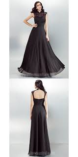 Australia Formal Dress Evening Gowns Black Plus Sizes Dresses Petite A Line High Neck Long Floor Length Chiffon Black Evening Dresses Petite Dresses Formal Evening Dresses