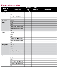 Meal Plan Template 22 Free Word Pdf Psd Vector Format