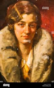 Portrait of Amy Johnson by Sir John Longstaff dated 1930 Stock Photo