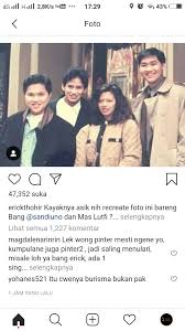 Последние твиты от erick thohir (@erickthohir). Lewat Foto Lawas Erick Thohir Bagi Kebahagiaan Atas Penunjukan Sandiaga Uno Times Indonesia