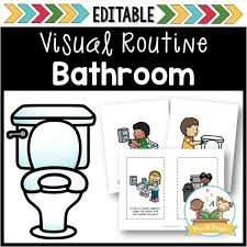 bathroom visual routine preschool routine pre k pages