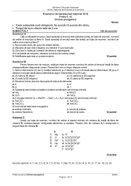 Subiecte, barem, rezolvări și rezultate. Bacalaureat 2019 Modele De Subiecte Si Barem Chimie Anorganica Bacalaureat