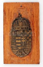 Enter the code in the box below. Nagy Magyarorszag Cimere Bronzbol Fa Alapon 25x15 Cm Darabanth Auctions Co Ltd