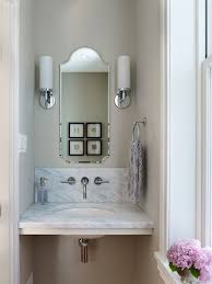 Floating Marble Vanity Transitional Bathroom Rasmussen Su Architects Bathroom Mirror Design Powder Room Small Bathroom Design Luxury