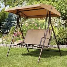 Hampton Bay Mix And Match 2 Person Sling Outdoor Swing Gss00224bw The Home Depot Outdoor Swing Patio Swing Canopy Patio Swing