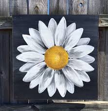 Black And White Flower Painting Ideas Trendy Painting Ideas On Canvas Easy Black And White Ideas Flower Art Painting Flower Painting Canvas Daisy Painting