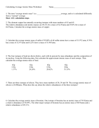Relative atomic mass worksheet and answers average atomic mass gizmo answer key. 32 Calculating Average Atomic Mass Worksheet Answers Free Worksheet Spreadsheet