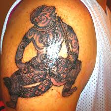 Hình xăm cá chép hoa sen. My First Cambodian Tattoo Hanuman Hanuman Tattoo Khmer Tattoos Cambodian Tattoo