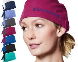 Personalized Embroidered Unisex Scrub Cap W/medical Specialty ICON & Name,  Text, 15 Thread Colors, 6 Fonts