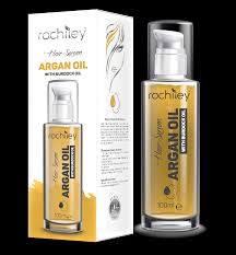 Rub a drop or two of argan oil hair serum between palms and smooth it through dry hair, concentrating on ends. Rochiley