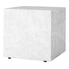 Hanover square side table | modern furniture by tom faulkner. Low Square Tall Marble Side Table White Or Black Stardust