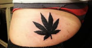 Flowers pot bouquet with leaves t shirt print style , vector illustration black lines contour isolated on white. Ass Tattoo Of A Marijuana Leaf