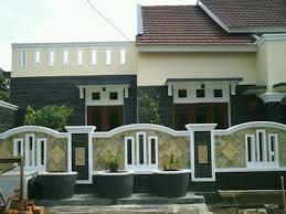 Tips memilih model tiang teras rumah minimalis modern. Inilah Contoh Desain Rumah Minimalis Dengan Batu Alam House Fence Design House Outside Design Exterior Wall Design