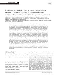 Learn vocabulary, terms and more with flashcards, games and other study tools. Pdf Anatomical Knowledge Gain Through A Clay Modeling Exercise Compared To Live And Video Observations