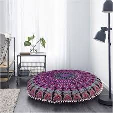Floor Pillow Mandala Bohemian Indian Sitting Cushion Cover Roundthrow Pouf Cover Large Floor Cushions Decorative Floor Cushions Floor Cushions
