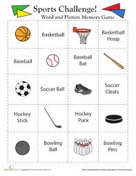 Memory Match Game Sports Worksheet Education Com Middle School Science Physical Education Lesson Plans Math Worksheets