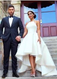 Ivory organza and lace cute knee length bridal dress. Short Wedding Dresses 2020 Short Wedding Dress Cheap Short Wedding Gowns Rebegown