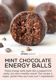 Mint Chocolate Energy Balls 7 Ingredients Simply Quinoa Cacao Recipes Healthy Snacks Recipes Food Processor Recipes