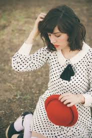 Black And White Polka Dot Dress With Black Tights Pin On Playful Delicate Gamine