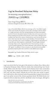 Bed bugs are known for their persistence. Pdf Lagi In Standard Malaysian Malay Its Meaning Conceptualization