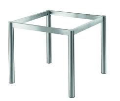 Eine auswahl von passenden tischplatten in den materialien hpl, keramik/glas, teakholz und kettalux finden sie unten in der auswahl. Tischgestell Basic 2 Round Edelstahl Matt Geschliffen Basic 2 Round Tischgestelle Tisch Bett Schrank Bfb Gmbh