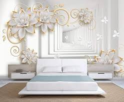 Wallpaper for home wall price in india. 3d White Flowers And Leaves With Butterlies Wallpaper Design Living Room Wallpaper 3d Wallpaper Designs For Living Room Wallpaper Decor