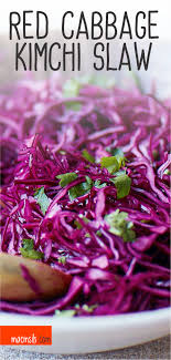 Red Cabbage Kimchi Slaw Recipe Kimchi Slaw Red Cabbage Red Cabbage Recipes