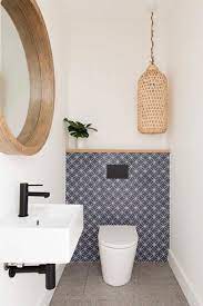 salle de bain scandinave credence coastal powder room toilet design bathroom