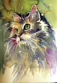 Cute Cat Art Print By Kovacs Anna Brigitta Cat Art Print Cat Painting Watercolor Cat