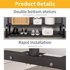 Maybe you would like to learn more about one of these? Buy Udear Garment Rack Freestanding Hanger Double Rods Multi Functional Bedroom Clothing Rack Double Layer 4 Hooks Black Online In Taiwan B07z3j2k5m