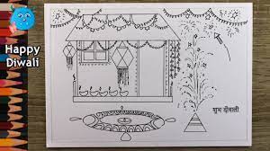 Here presented 61+ festival drawing images for free to download, print or share. How To Draw Happy Diwali Festival Line Drawing For Beginners Youtube