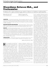 pdf discordance between hba1c and fructosamine evidence for