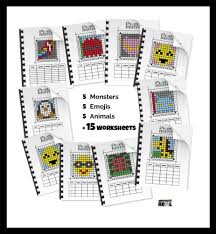 Pixel Art Worksheets To Practice Fractions And Decimals Math Art Fraction Art Fractions Decimals