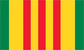 Black And Yellow Stripes Vertical Vietnam Service Ribbon Flag Red Yellow Stripes Pattern