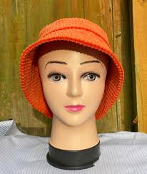 Handmade Orange Corduroy Bucket Hat