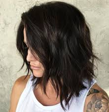 choppy brunette bob frisur dicke haare haarschnitt haarschnitt fur dickes haar