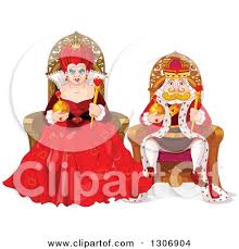 King maha vajiralongkorn and queen suthida sit inside the royal car as it drives past senior officials during today's ceremony. Mean Queen Of Hearts And Short King Sitting On Their Thrones Posters Art Prints By Interior Wall Decor 1306904