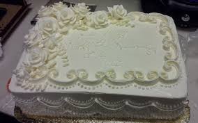 Elegant Birthday Sheet Cake Designs This Proves A 1 4 Sheet Cake Can Be Elegant This Is One Of My More Demure Designs My Client Wedding Sheet Cakes Sheet Cake Designs Wedding Anniversary Cakes