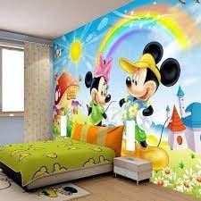 The eye catching wallpaper in a soothing shade of bluish gray adds a textured pattern to a room filled with both smooth and soft surfaces. Hd Paper Interior Kids Room Wallpapers Rs 45 Square Feet Decoraze Studio Id 21191705262
