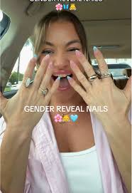 Prince and Princess Gender Reveal Nails Ideas