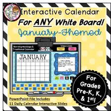 Interactive Calendar For Pre K K 1st January Works On Any White Board Interactive Calendar Daily Calendar Activities Kindergarten Calendar